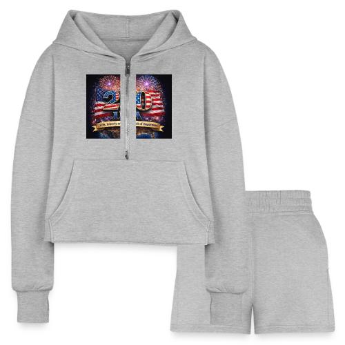 USA 250th Celebration - Women’s Cropped Hoodie & Jogger Short Set