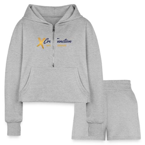 XF Sports Massage- Dark Logo (Front Only) - Women’s Cropped Hoodie & Jogger Short Set