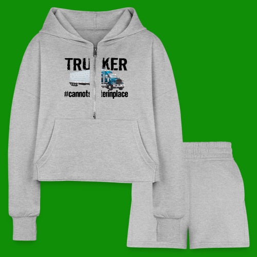 Trucker Shelter In Place - Women’s Cropped Hoodie & Jogger Short Set