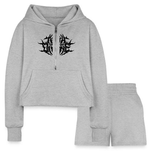 Teeth Of The Divine Logo BLACK - Women’s Cropped Hoodie & Jogger Short Set