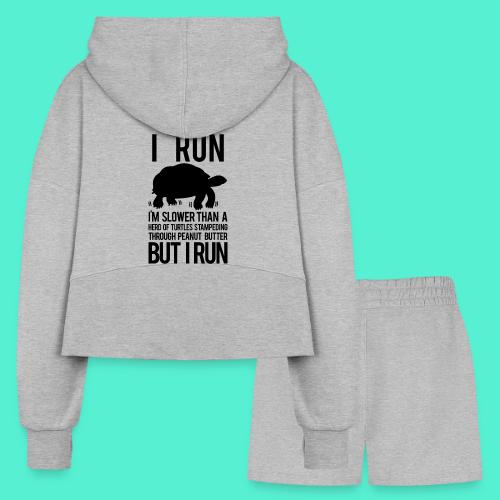 Slower than a turtle - Women’s Cropped Hoodie & Jogger Short Set
