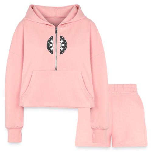 Producer Jay on Dartboard with Fusco Show back - Women’s Cropped Hoodie & Jogger Short Set
