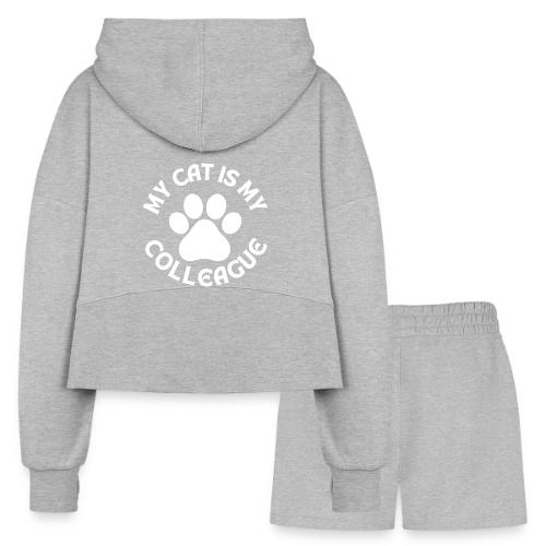My Cat is My Colleague - Women’s Cropped Hoodie & Jogger Short Set