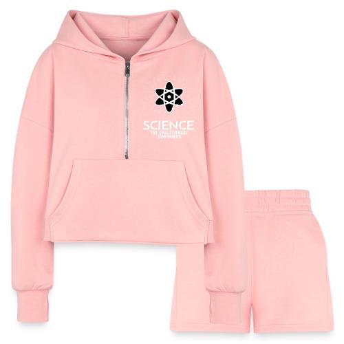 Science The Evolutionary Advocate White Design - Women’s Cropped Hoodie & Jogger Short Set