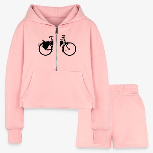 swiss_army_bike_bw - Women’s Cropped Hoodie & Jogger Short Set