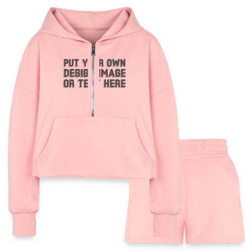 Make your apparel with your design, image and text - Women’s Cropped Hoodie & Jogger Short Set