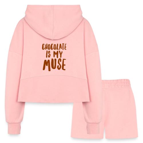 Chocolate is My Inspiration - Women’s Cropped Hoodie & Jogger Short Set
