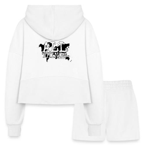 All Things World Map - Women’s Cropped Hoodie & Jogger Short Set