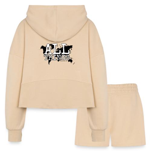 All Things World Map - Women’s Cropped Hoodie & Jogger Short Set