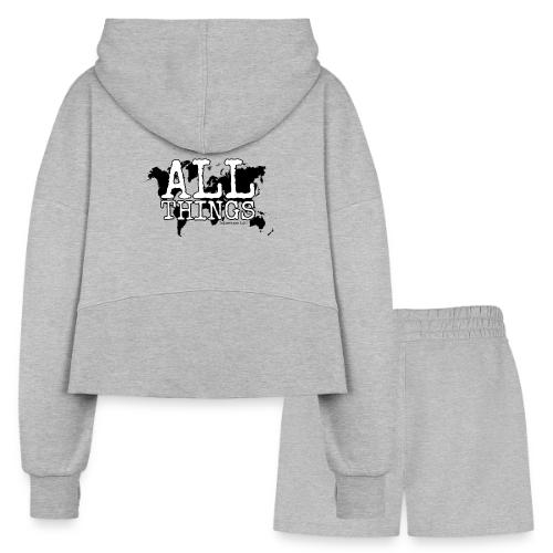All Things World Map - Women’s Cropped Hoodie & Jogger Short Set