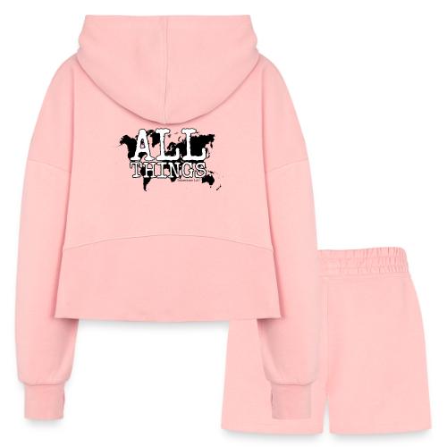 All Things World Map - Women’s Cropped Hoodie & Jogger Short Set