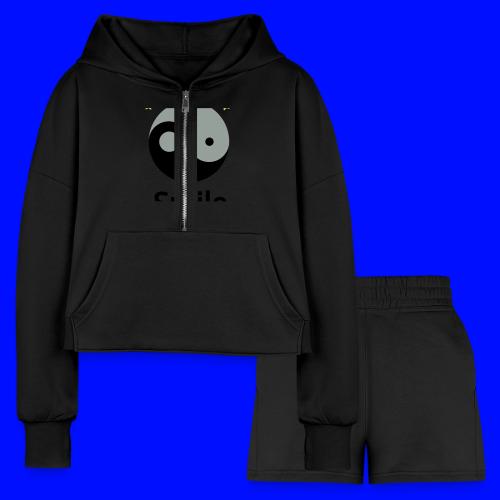 Smile Yin Yang - Women’s Cropped Hoodie & Jogger Short Set