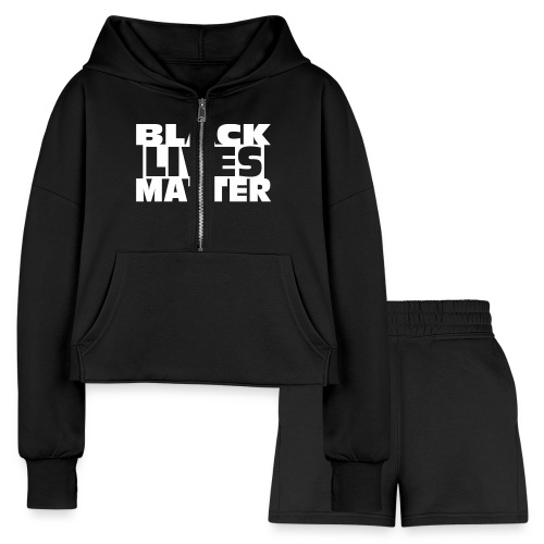 Black Lives Matter Cap Vector - Women’s Cropped Hoodie & Jogger Short Set