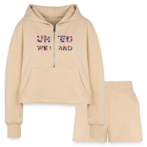 UNITED WE STAND - Women’s Cropped Hoodie & Jogger Short Set