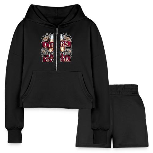 New Year's Champagne T-Shirt - Women’s Cropped Hoodie & Jogger Short Set