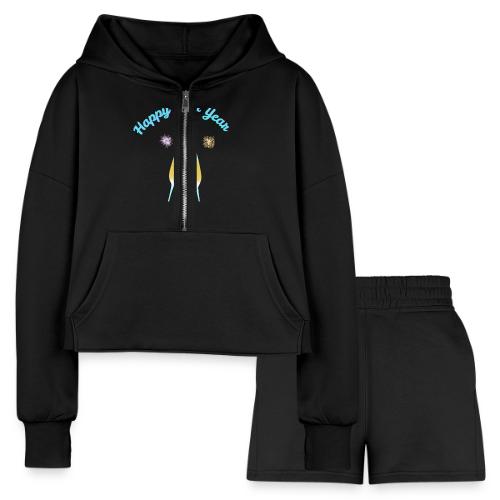 Happy New Year 2026 Prosperity Design - Women’s Cropped Hoodie & Jogger Short Set
