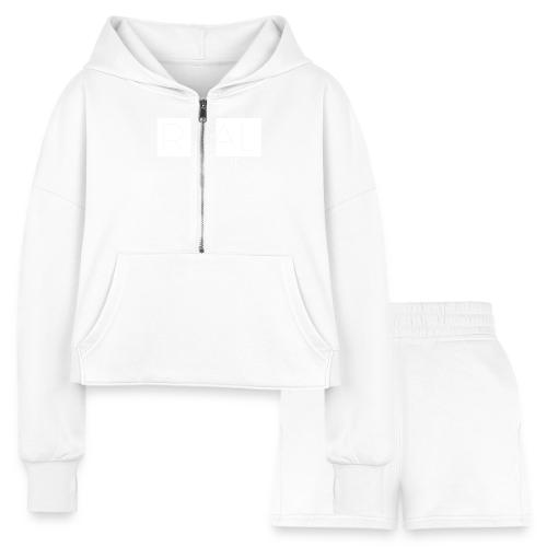 Real in white - Women’s Cropped Hoodie & Jogger Short Set