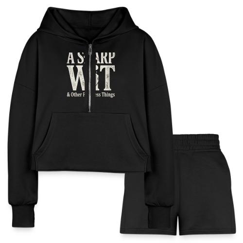 A Sharp Wit & Other Pointless Things - Knife Pun - Women’s Cropped Hoodie & Jogger Short Set