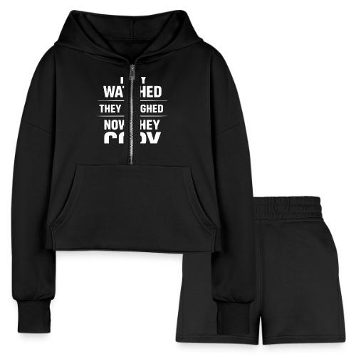 They Watched They Laughed Now They Copy Tee - Women’s Cropped Hoodie & Jogger Short Set