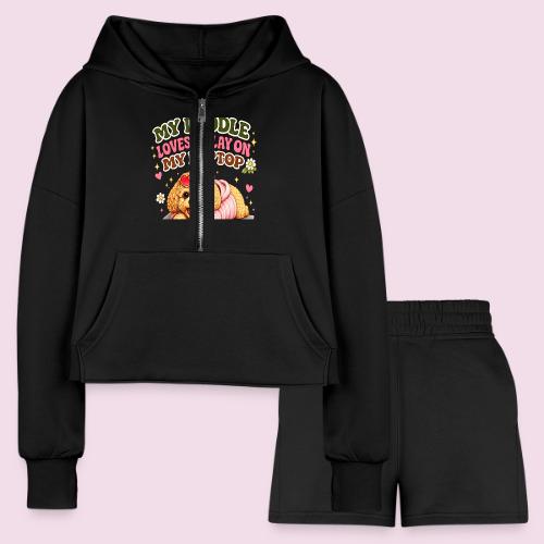 My Laptop Belongs to My Doodle - Women’s Cropped Hoodie & Jogger Short Set