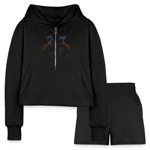 Wild West Cowboy Ride - Women’s Cropped Hoodie & Jogger Short Set