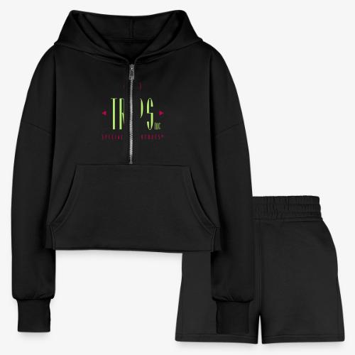 Original Trips Inc.™ multi colored logo - Women’s Cropped Hoodie & Jogger Short Set