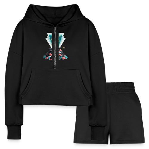 Remote Control Emperor T Shirt - Women’s Cropped Hoodie & Jogger Short Set