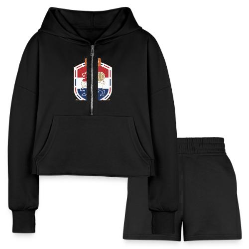 Netherlands Lion Crest T-Shirt, Dutch Badge Gift - Women’s Cropped Hoodie & Jogger Short Set