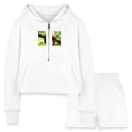 Fox napping meme - Women’s Cropped Hoodie & Jogger Short Set