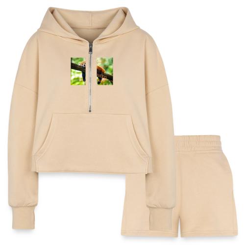 Fox napping meme - Women’s Cropped Hoodie & Jogger Short Set