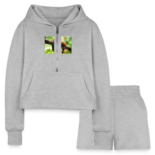Fox napping meme - Women’s Cropped Hoodie & Jogger Short Set