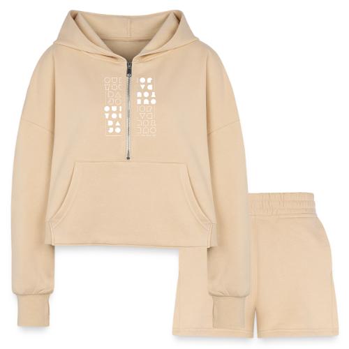 Quit upside white - Women’s Cropped Hoodie & Jogger Short Set
