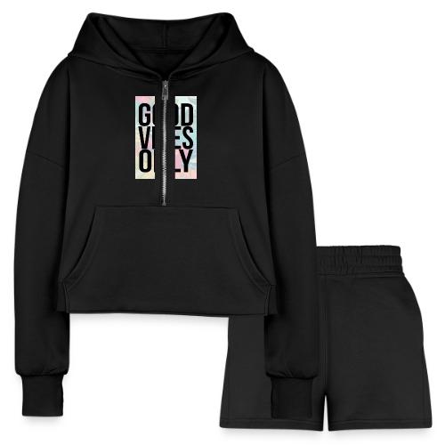 good vibes only tropical - Women’s Cropped Hoodie & Jogger Short Set