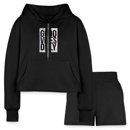 good vibes only oriental - Women’s Cropped Hoodie & Jogger Short Set