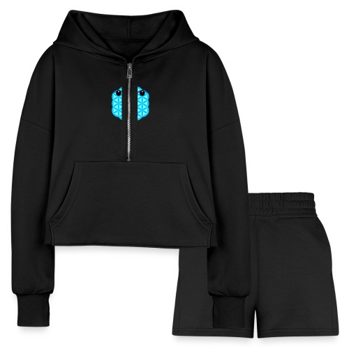 The Face Of Life 02/Blue. - Women’s Cropped Hoodie & Jogger Short Set