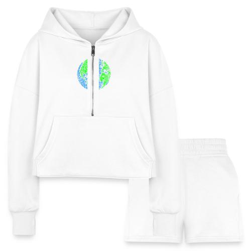 Global PEACE Sphere - Women’s Cropped Hoodie & Jogger Short Set