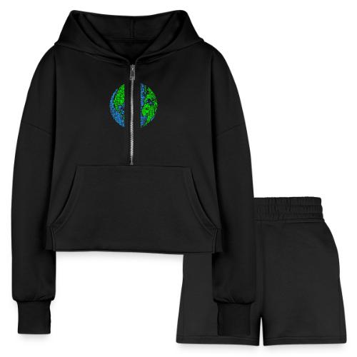 Global PEACE Sphere - Women’s Cropped Hoodie & Jogger Short Set