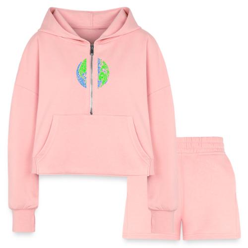Global PEACE Sphere - Women’s Cropped Hoodie & Jogger Short Set