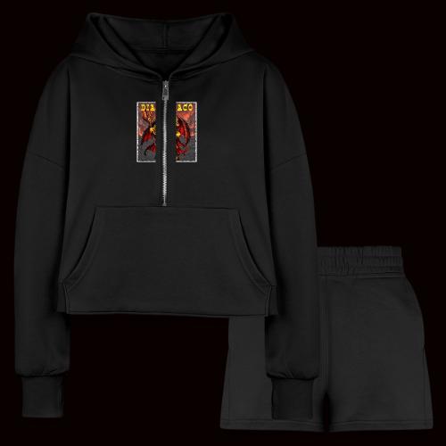 The Diablo Taco Spicy Demon Character - Women’s Cropped Hoodie & Jogger Short Set