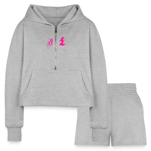 yoga_002 - Women’s Cropped Hoodie & Jogger Short Set