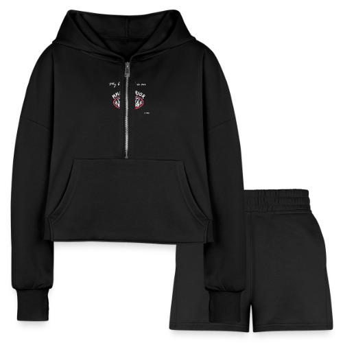 My boyfriend is an MMA warrior - Women’s Cropped Hoodie & Jogger Short Set