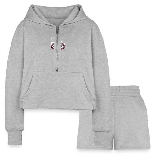 My boyfriend is an MMA warrior - Women’s Cropped Hoodie & Jogger Short Set