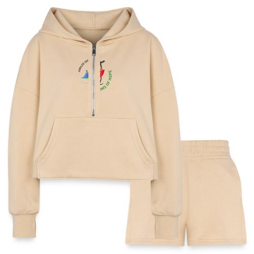 pilgrims of hope 2025 logo (Jubilee Year 2025) - Women’s Cropped Hoodie & Jogger Short Set