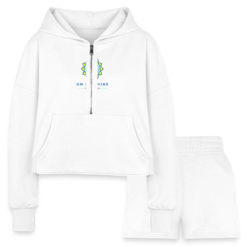 Om Sunshine Yoga transparent back original file - Women’s Cropped Hoodie & Jogger Short Set