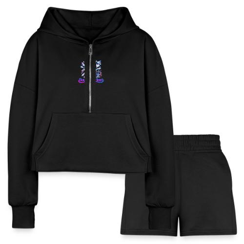 Boundless Heart Neon Galaxy Dog Shirt - Women’s Cropped Hoodie & Jogger Short Set