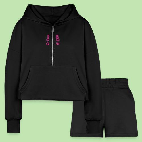 Queenlisse™ Signature Crown T-Shirt – Elegant - Women’s Cropped Hoodie & Jogger Short Set