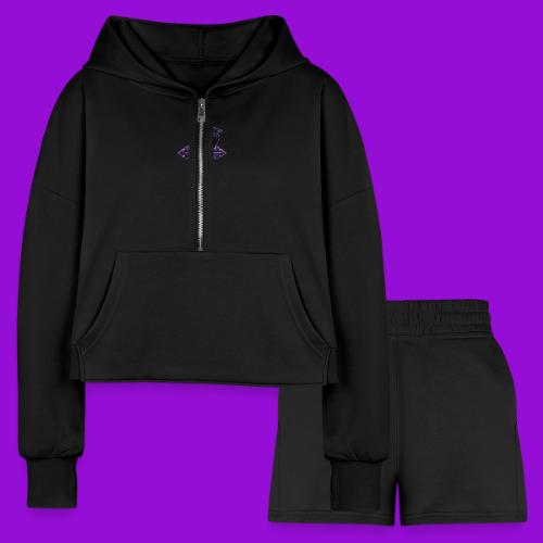Gothix Raven Cross - Women’s Cropped Hoodie & Jogger Short Set