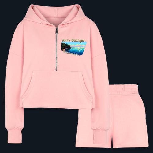 Lake Michigan Unsalted and shark-free - Women’s Cropped Hoodie & Jogger Short Set