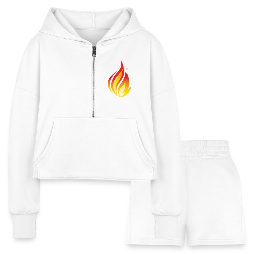 HL7 FHIR Flame Logo - Women’s Cropped Hoodie & Jogger Short Set