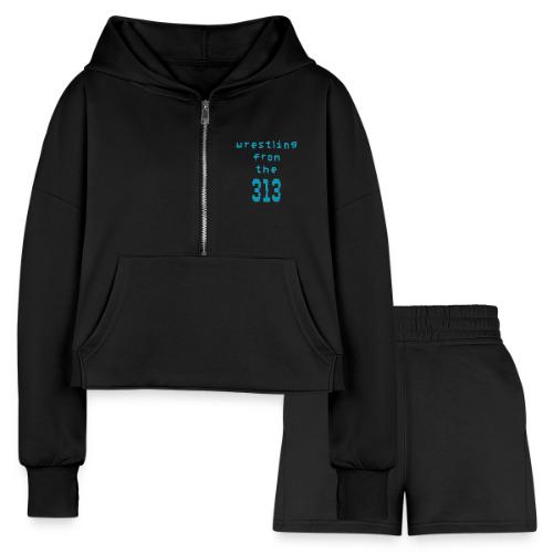 Wrestling from the 313 (Teal) - Women’s Cropped Hoodie & Jogger Short Set